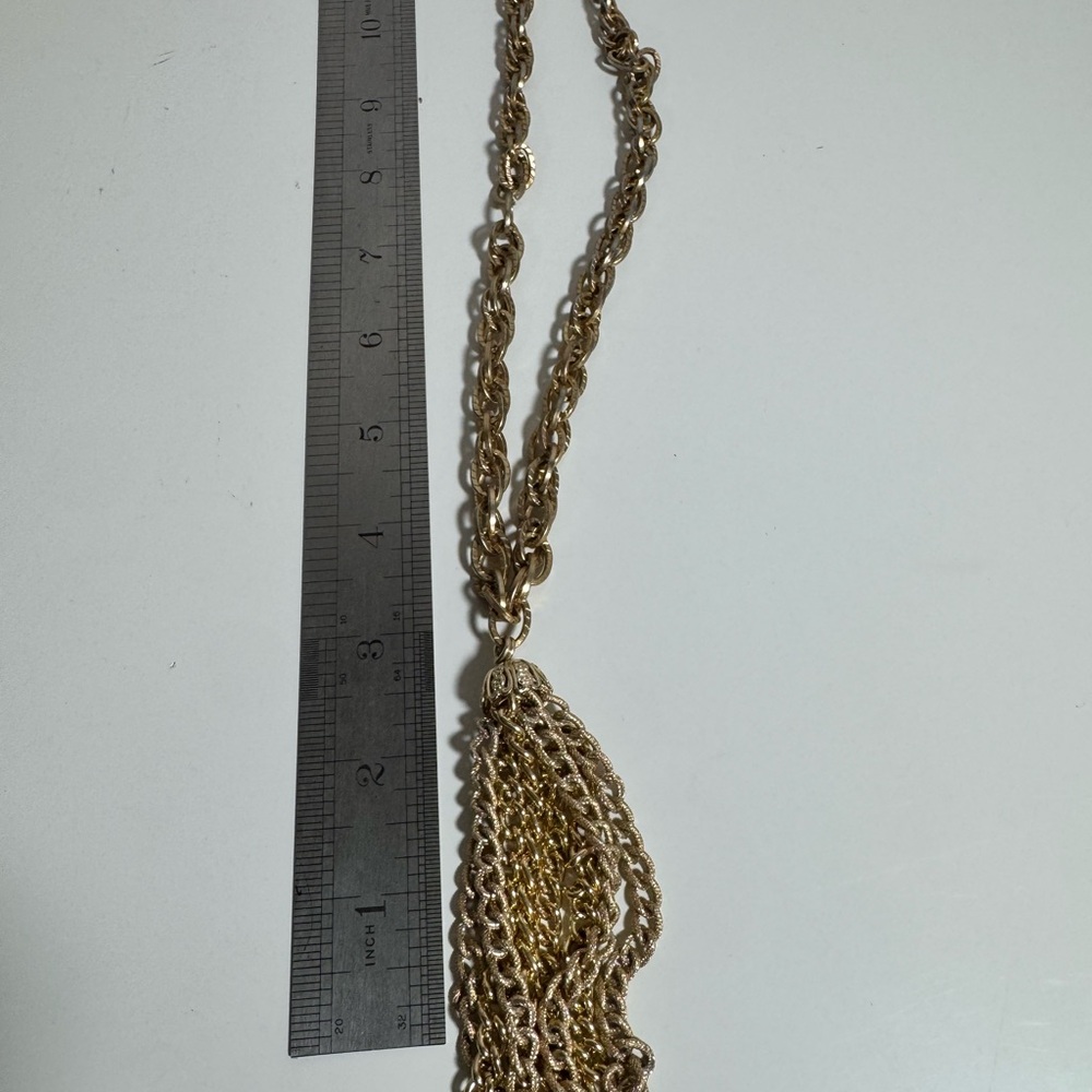 Vintage Gold‎ Chain Necklace w/Tassel